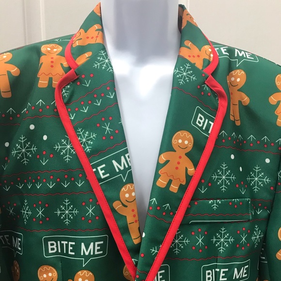 🎁🎄Holiday Gingerbread Blazer/Sport Coat L - Picture 1 of 3